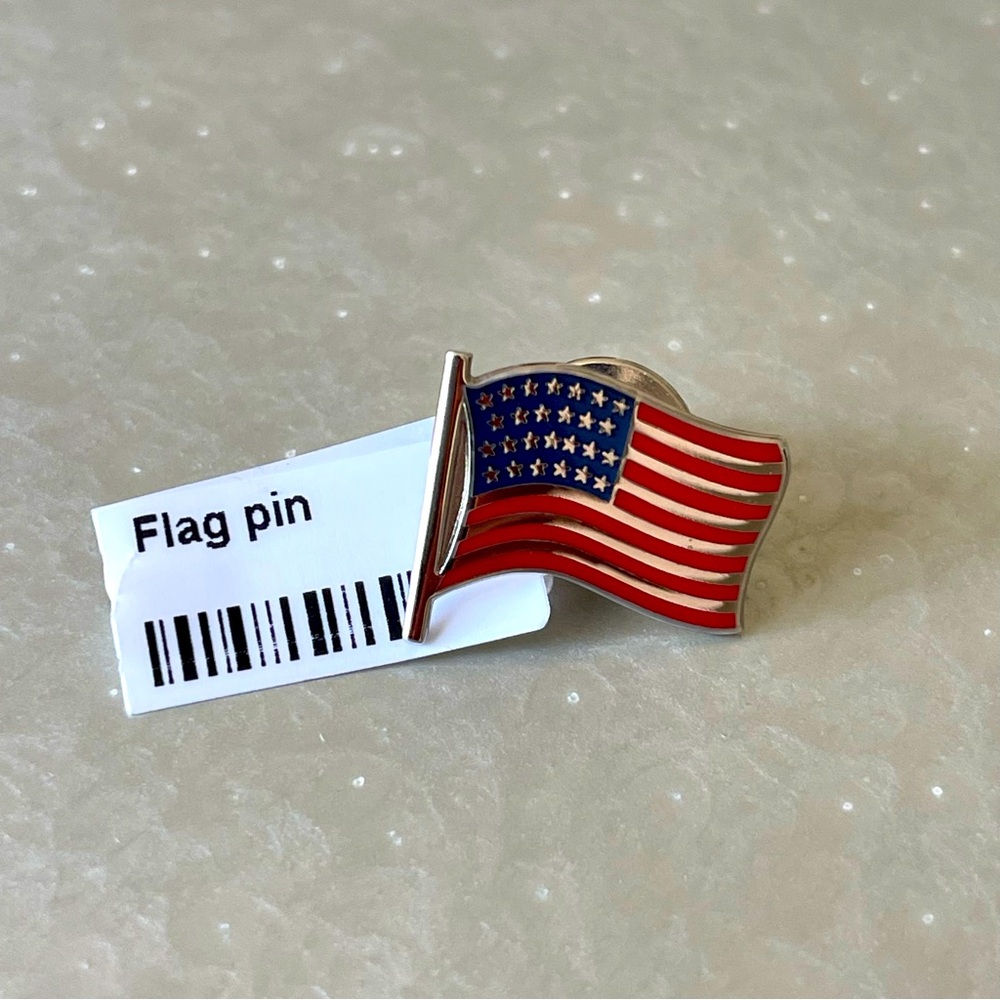 Sterling Silver 925 rhodiumed enameled Flag pin